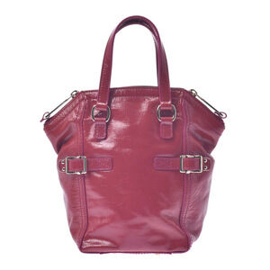 SAINT LAURENT Downtown Red Enamel Handbag